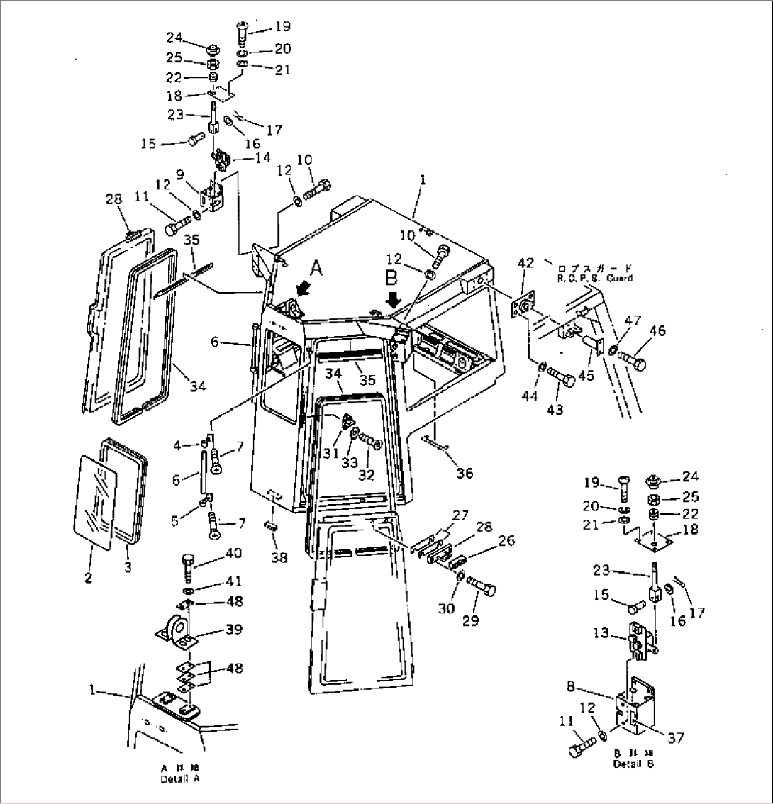 STEEL CAB (BODY AND FRONT WINDOW) (1/9)