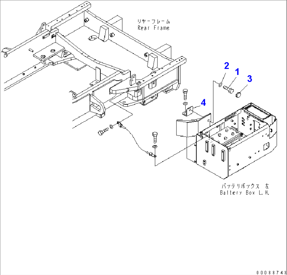 BATTERY BOX¤ L.H. (MOUNTING PARTS) (FOR BATTERY DISCONNECT SWITCH)(#70028-)