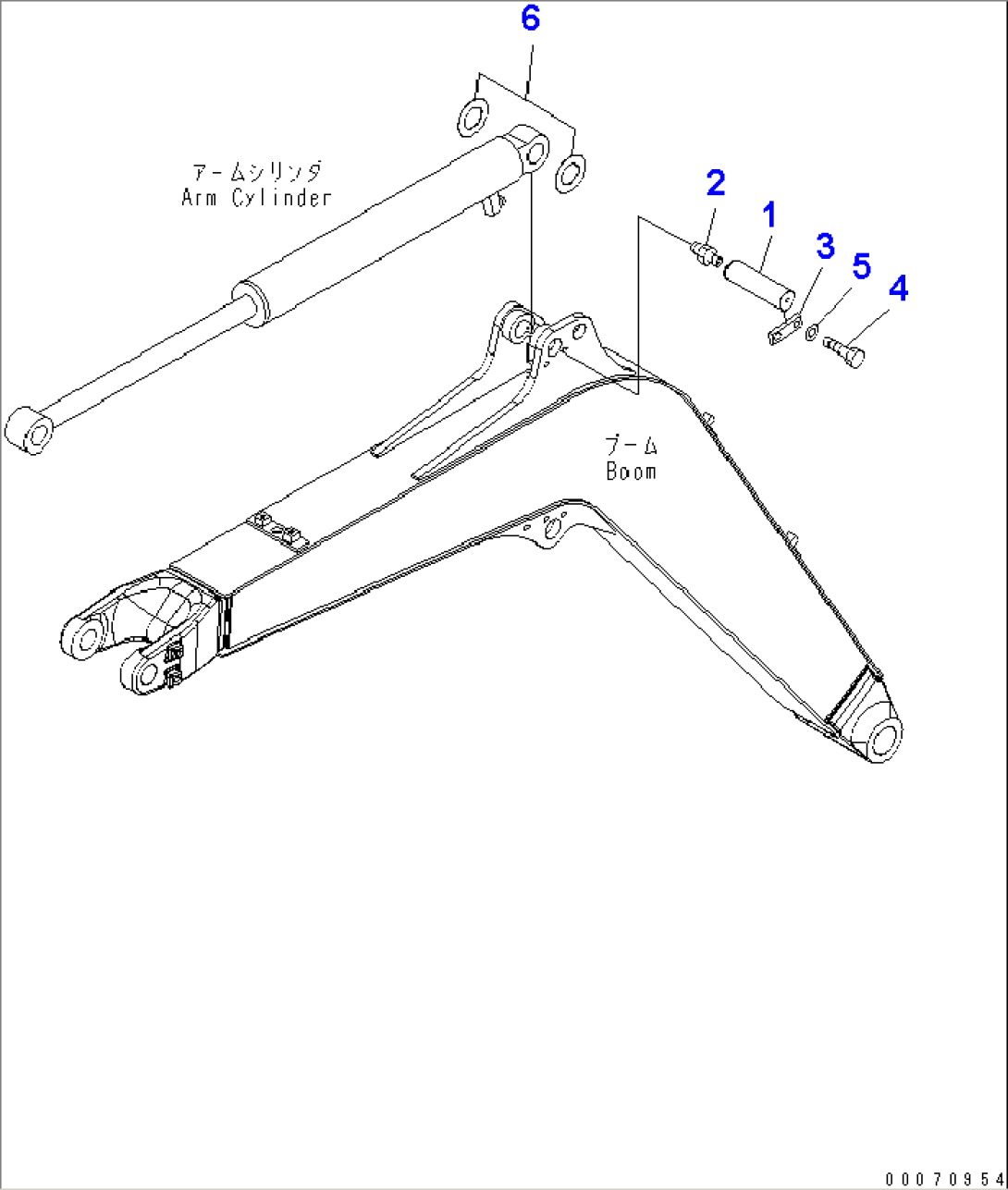 BOOM (PIN) (FOR ARM CYLINDER)(#20002-)