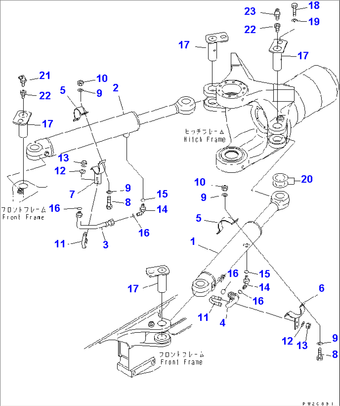 STEERING CYLINDER AND PIPING