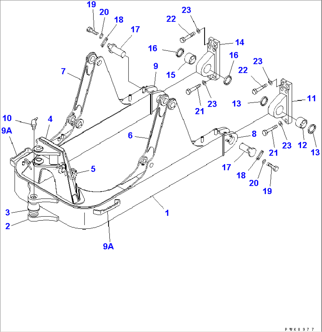 DOZER FRAME (POWER ANGLE POWER TILT DOZER) (FOR LONG TRACK)