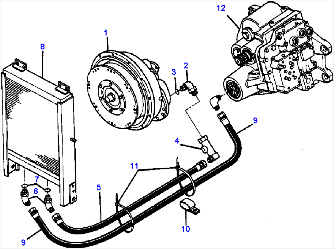 DRIVE TRAIN PIPING - CONVERTER TO OIL COOLER
