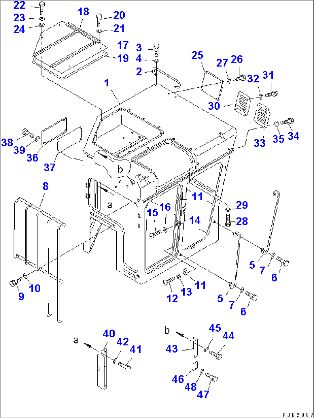 CAB (BODY AND COVER) (WITH COMBUSTIBLE HEATER)(#37806-)