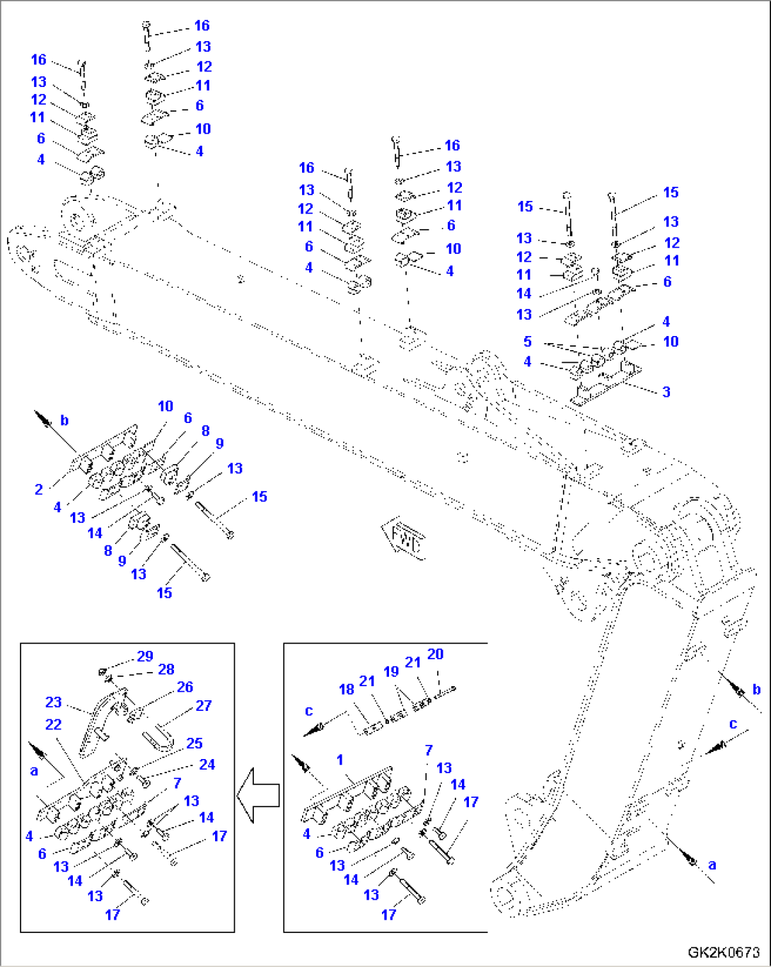 TWO-PIECE BOOM - TWO ATTACHMENTS (CLAMPS)