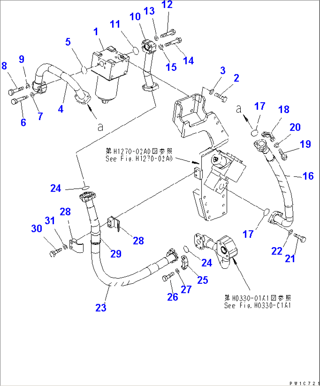 ATTACHMENT PIPING (RETURN) (1 ACTUATOR)