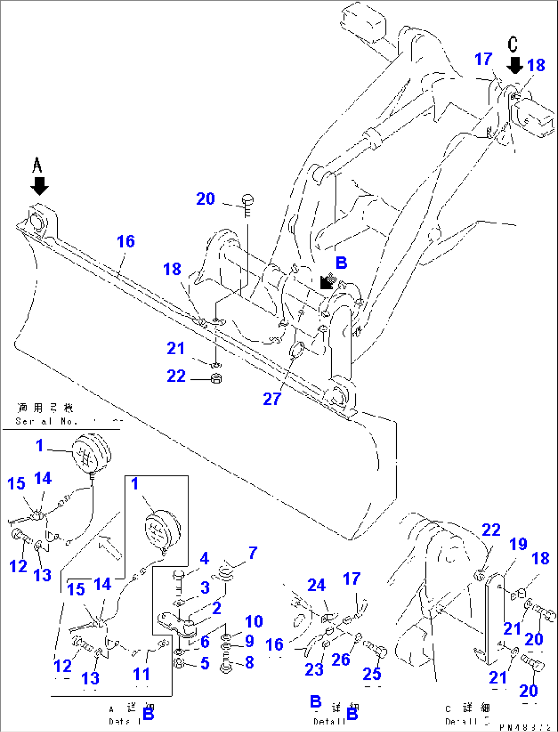 VEHICLE INSPECTION PARTS (FOR PITCH AND ANGLE SNOW PLOW) (WITH HYDRAULIC MULTI COUPLER)(#60001-)