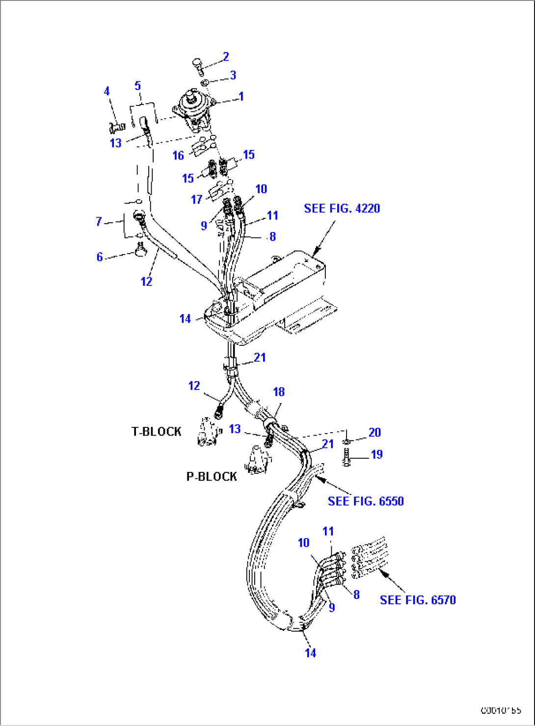 HYDRAULIC PIPING (L.H. SERVOCONTROL LINE) (FOR CAB) (1/2)