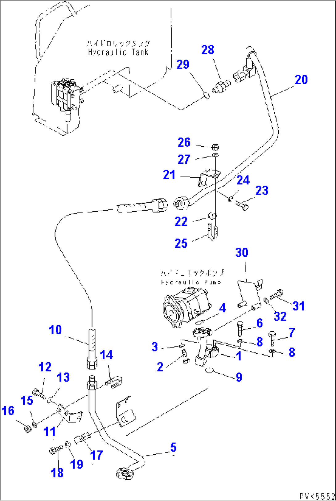 HYDRAULIC PIPING (DELIVERY PIPING AND SAFETY COVER) (FOR 2-VALVE)