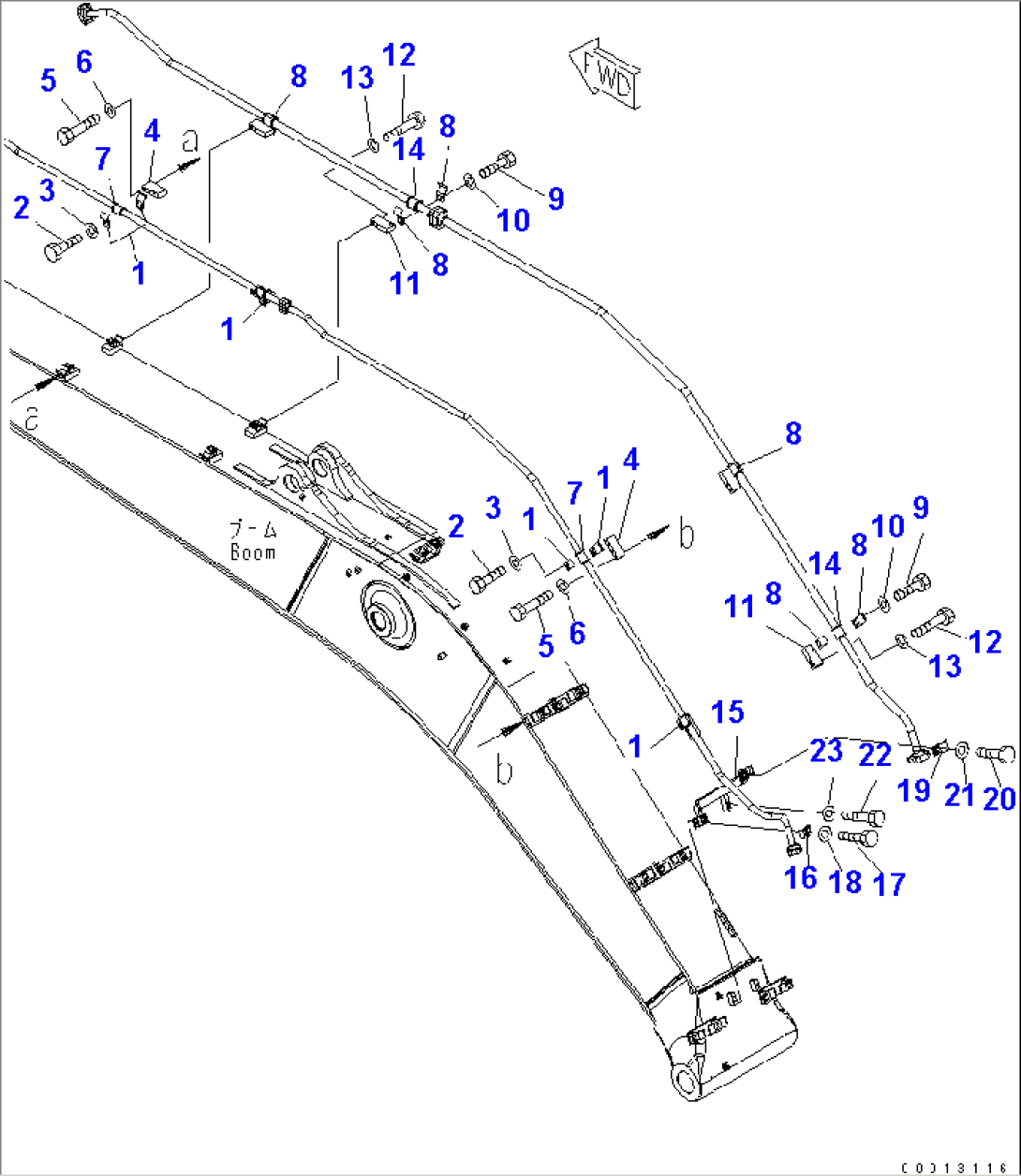 BOOM (ADDITIONAL LINE) (CLAMP) (FOR ADDITIONAL PIPING)