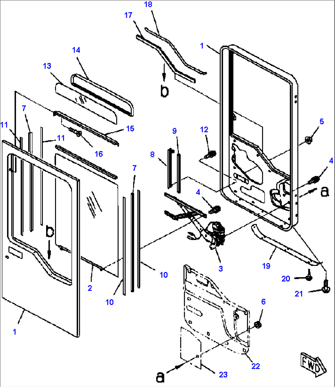 K0210-16A0 R.H. DOOR ASSEMBLY DOOR, WINDOW AND REGULATOR