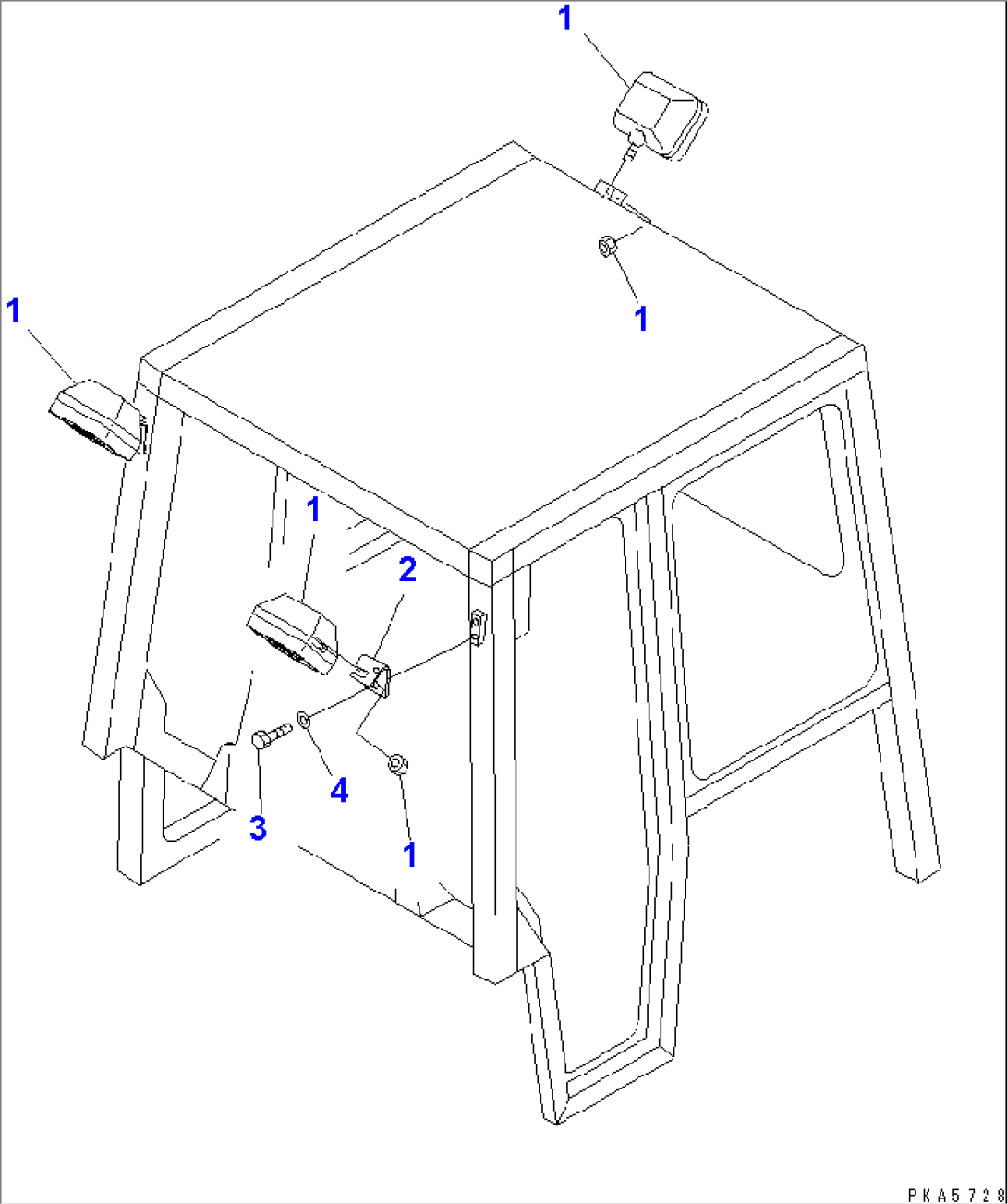 ADDITIONAL WORK LAMP (WITH STEEL CAB)
