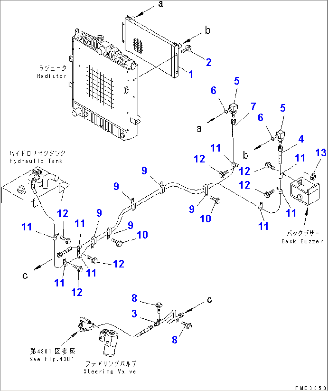 HYDRAULIC PIPING (HYDRAULIC OIL COOLER LINE)(#50001-)