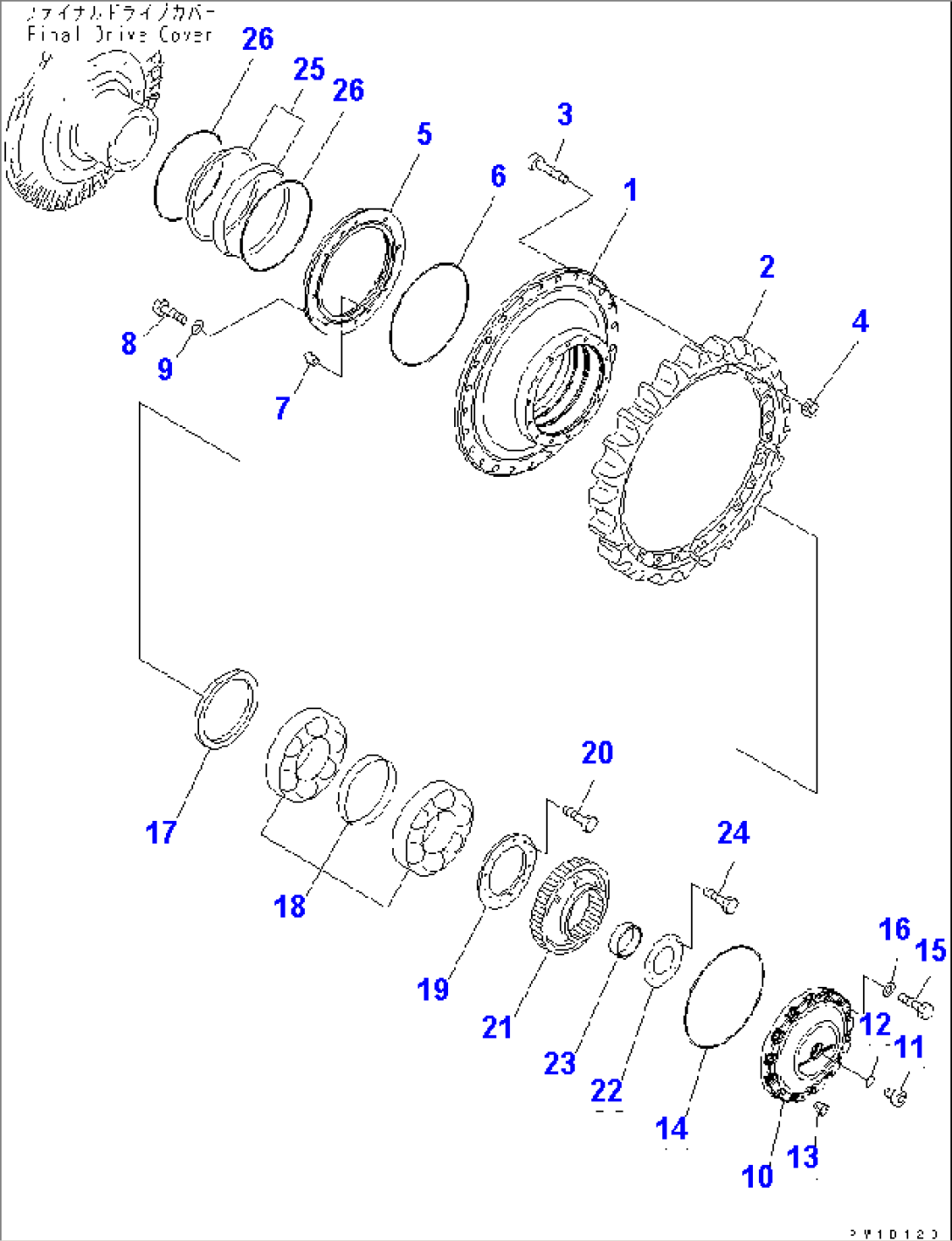 FINAL DRIVE (1/6) (L.H.)(#35001-)