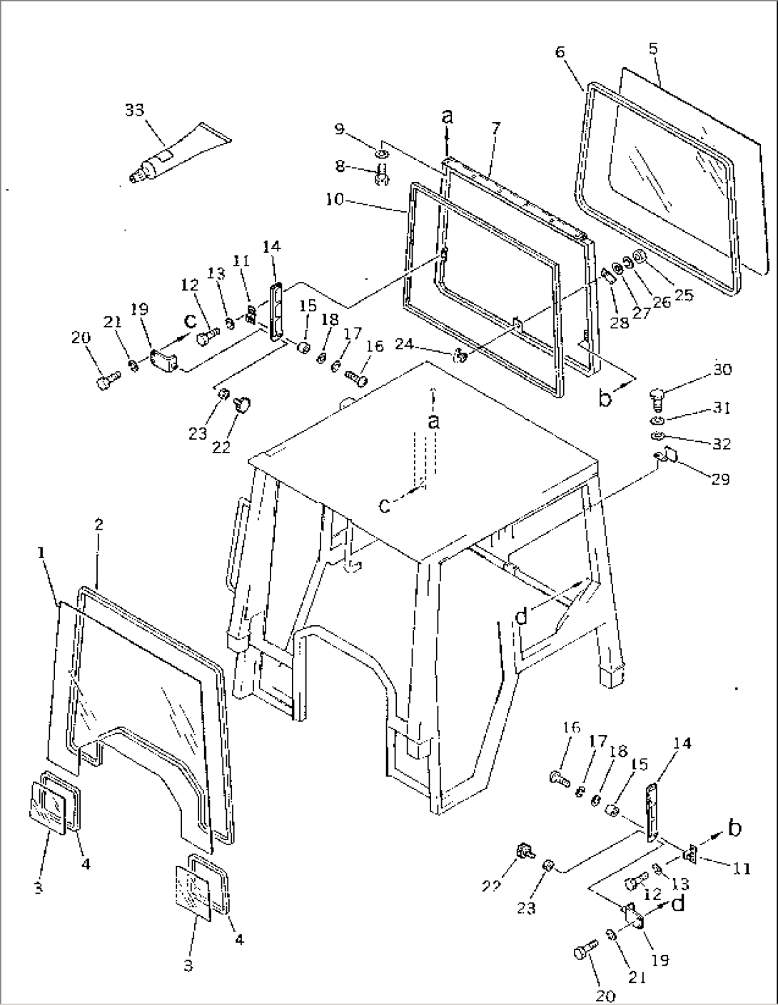 ROPS CAB (2/5) (FRONT AND REAR WINDOW)