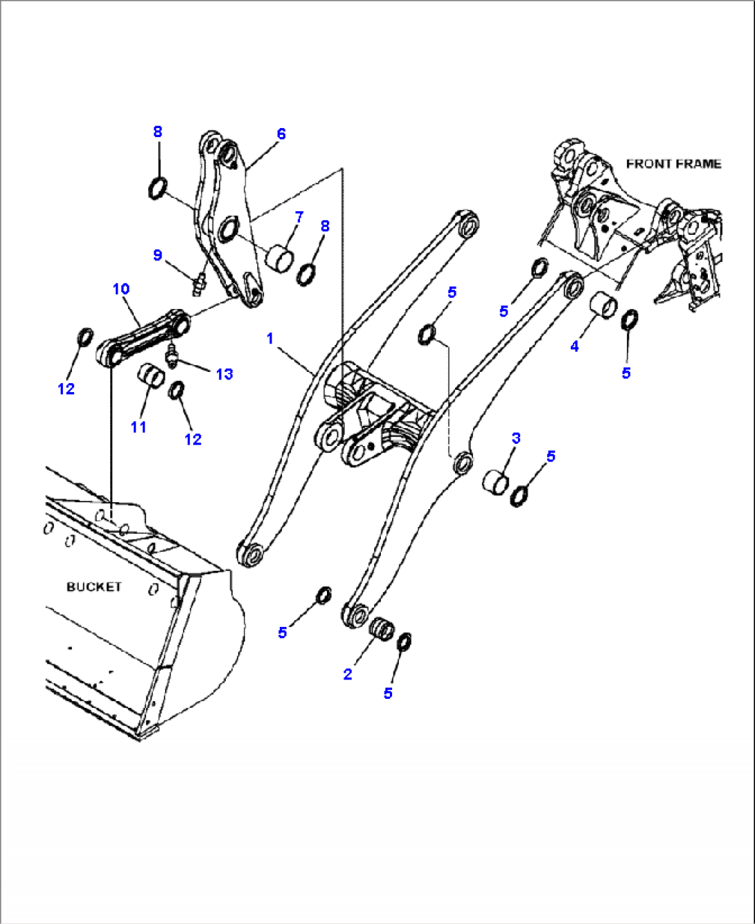 T4110-01A0 BOOM BOOM, BELL CRANK AND BUCKET LINK