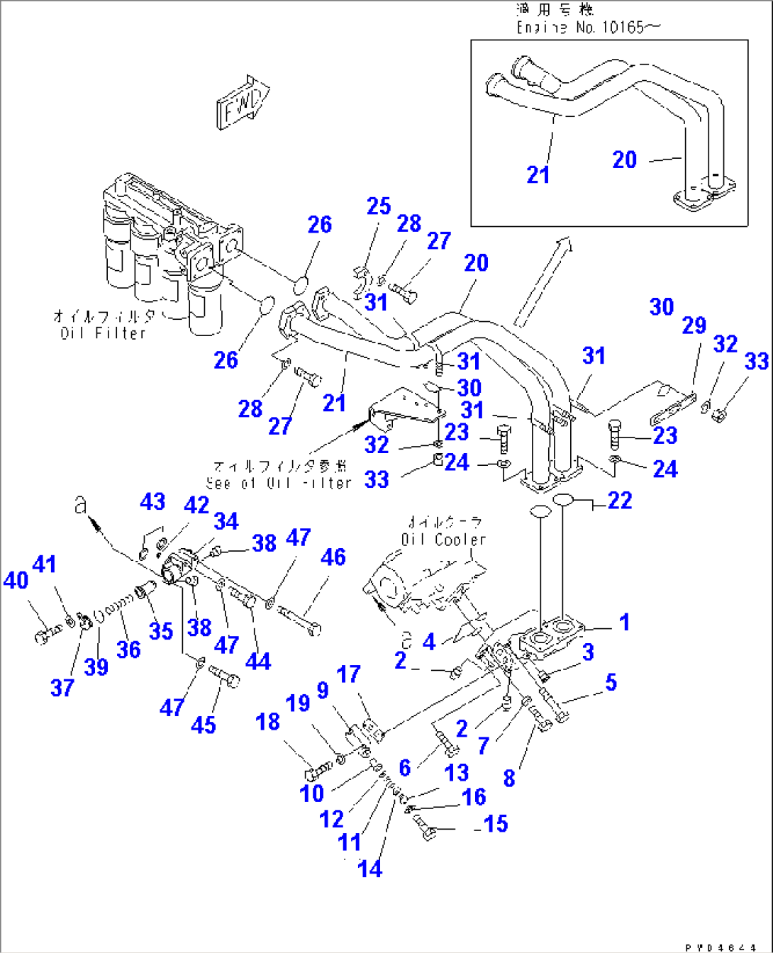 OIL FILTER PIPING AND PISTON COOLER(#10024-10192)