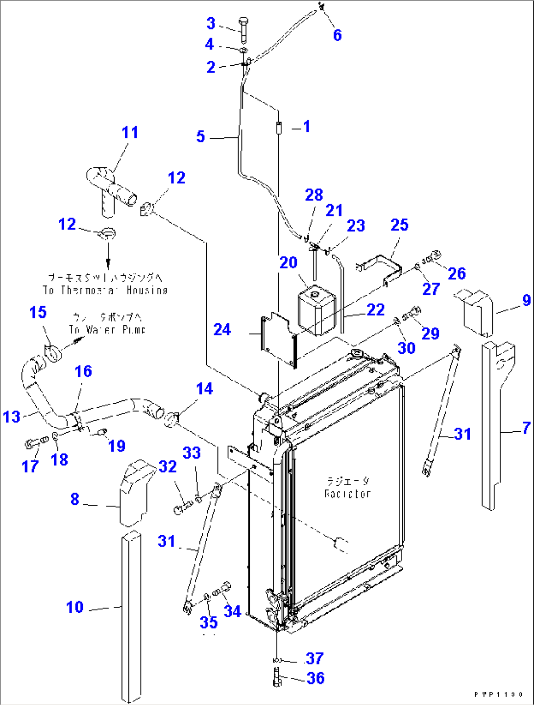 COOLING (RADIATOR PIPING¤ SUB TANK AND RADIATOR MOUNT)(#K40001-K40391)