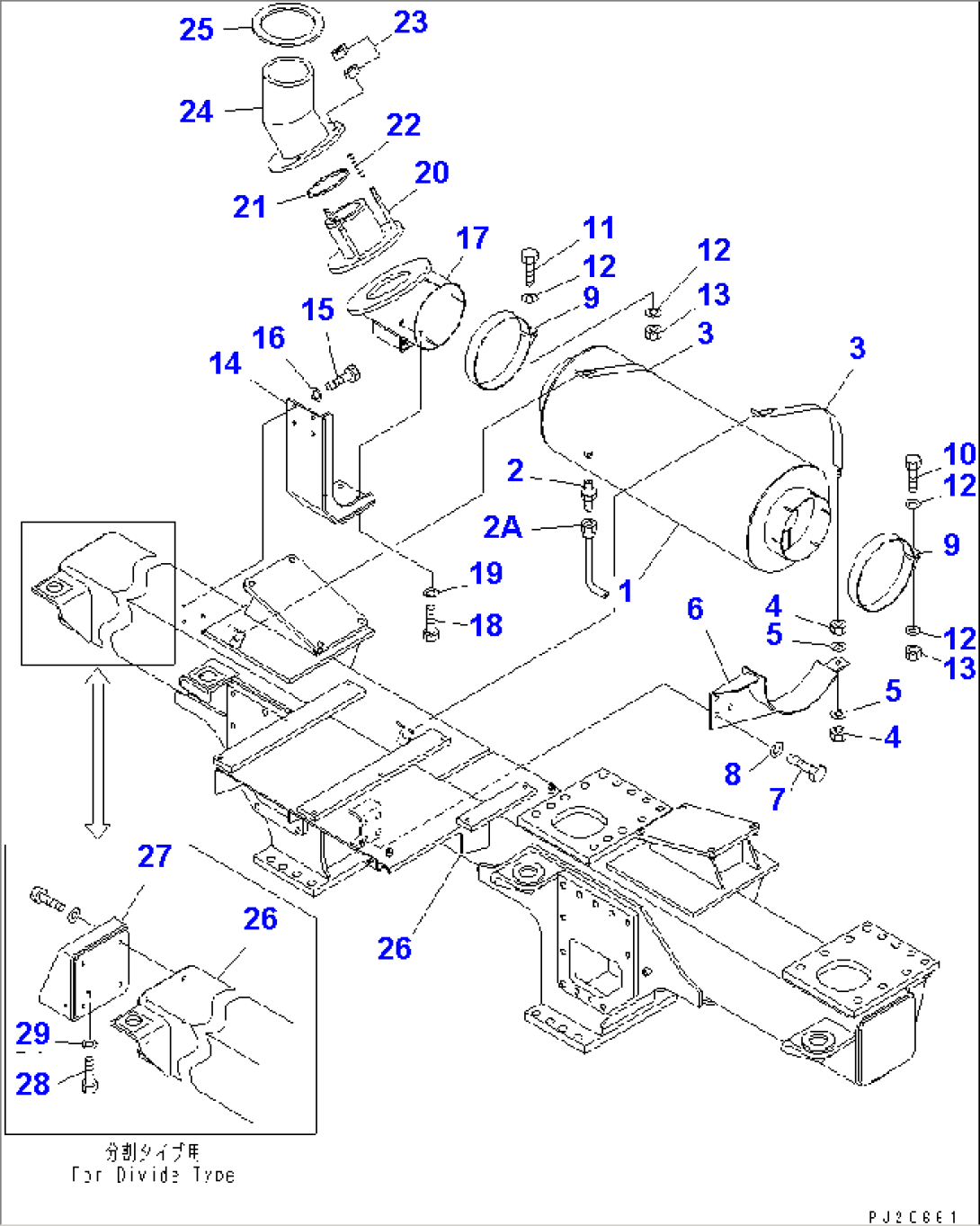 EXHAUST MUFFLER (LOW NOISE SPEC.)(#6056-)