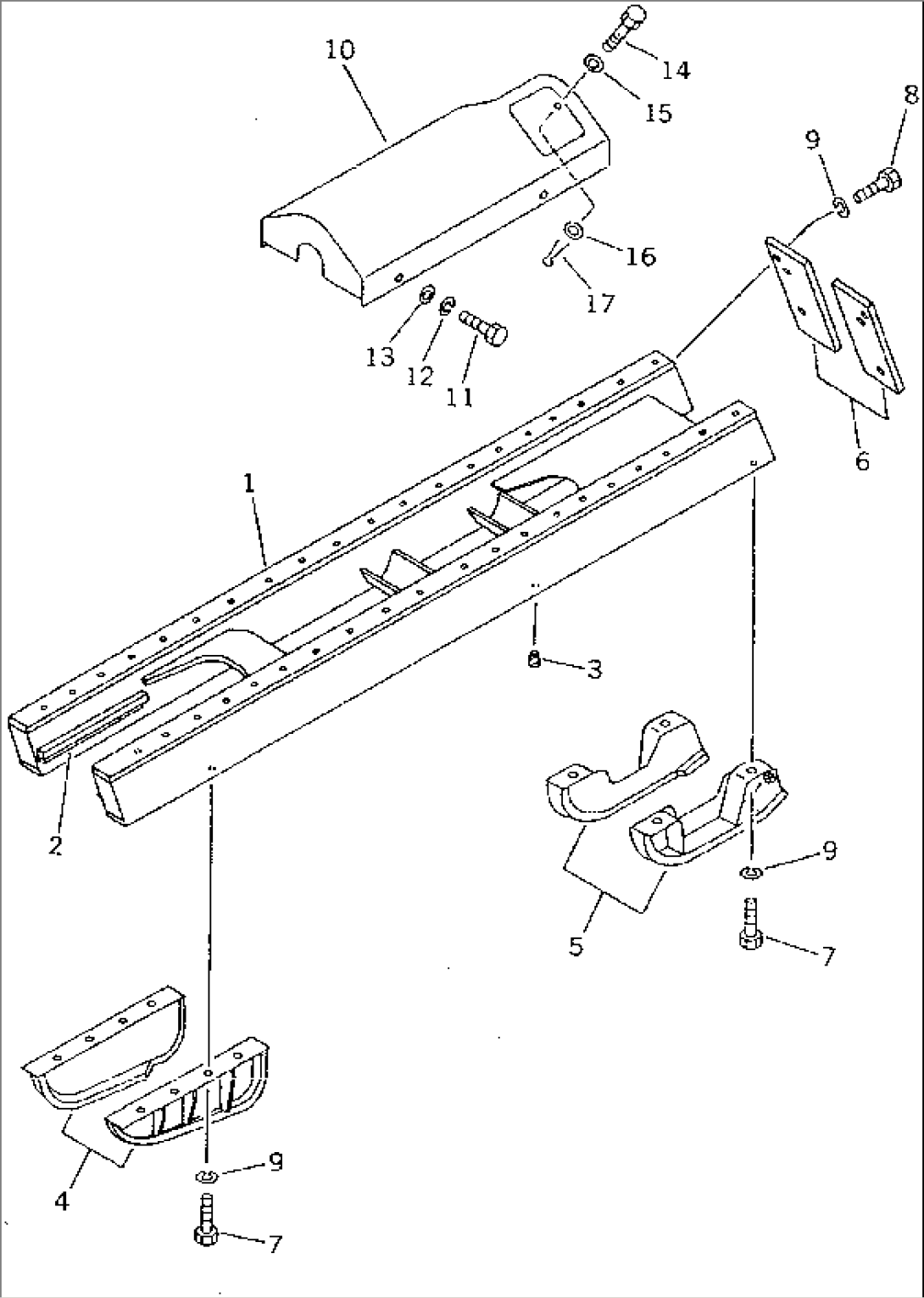 TRACK FRAME (RUBBER SHOE SPEC.)(#75001-76526)