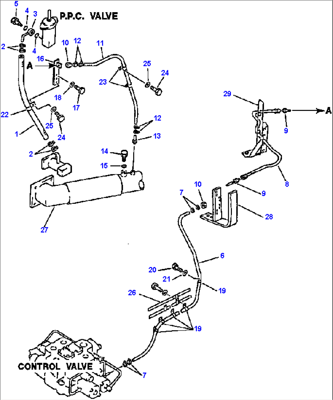 HYDRAULIC PIPING P.P.C. VALVE TO CONTROL VALVE (2/2)