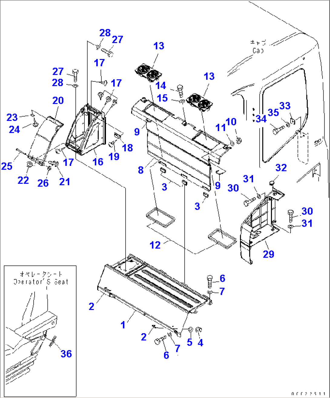 SEAT REAR COVER (WITH AIR CONDITIONER)(#10501-)