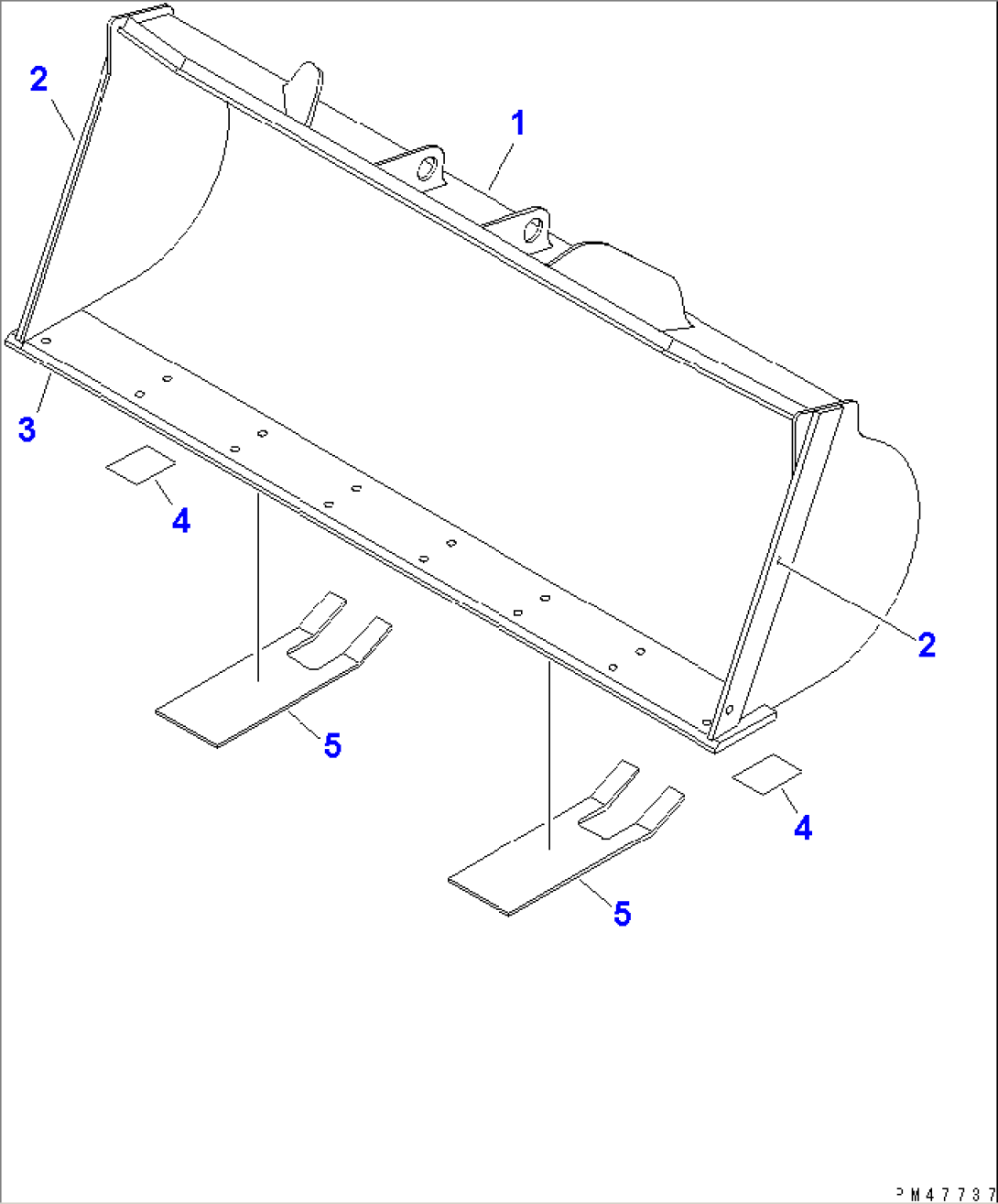 EXCAVATING BUCKET¤ 1.0M3 (WITH BOLT ON CUTTING EDGE¤ 1.1M3)(#60001-)