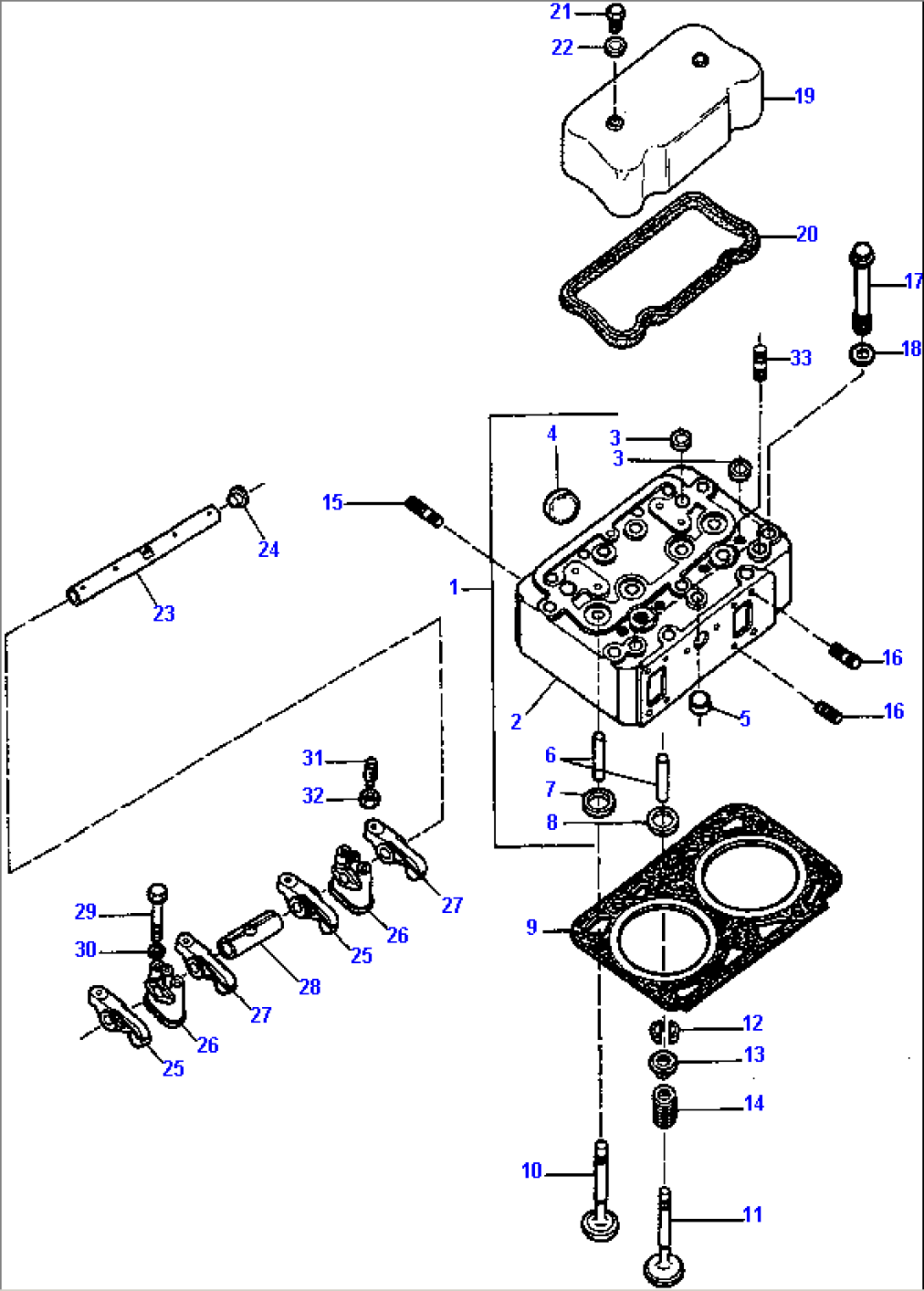 CYLINDER HEAD AND ATTACHING PARTS