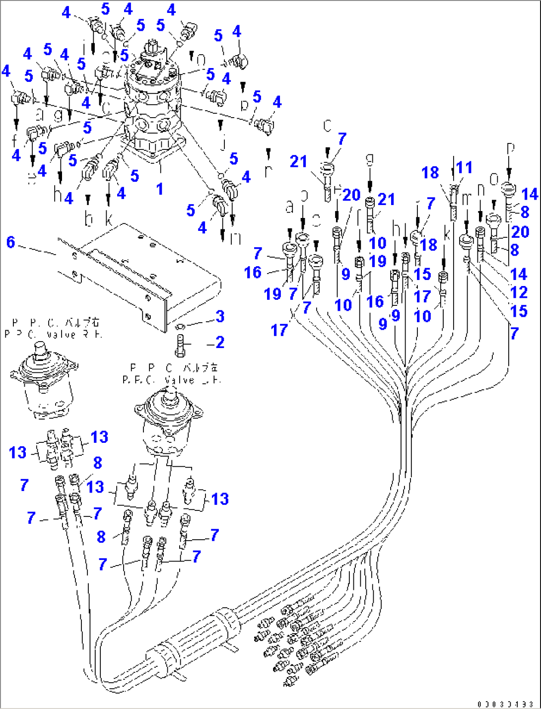 HYDRAULIC PIPING (MULTI PATTERN CONTROL VALVE LINE) (1/2)