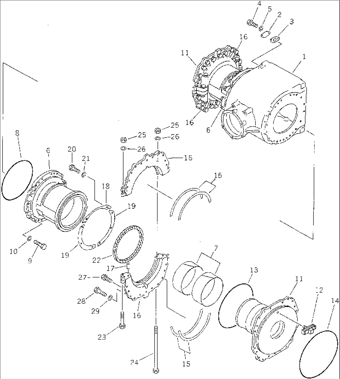 FINAL DRIVE CASE (NO-SPIN DIFFERENTIAL TYPE) (1/2) (CAGE SECTION SEAL TYPE)(#..-)