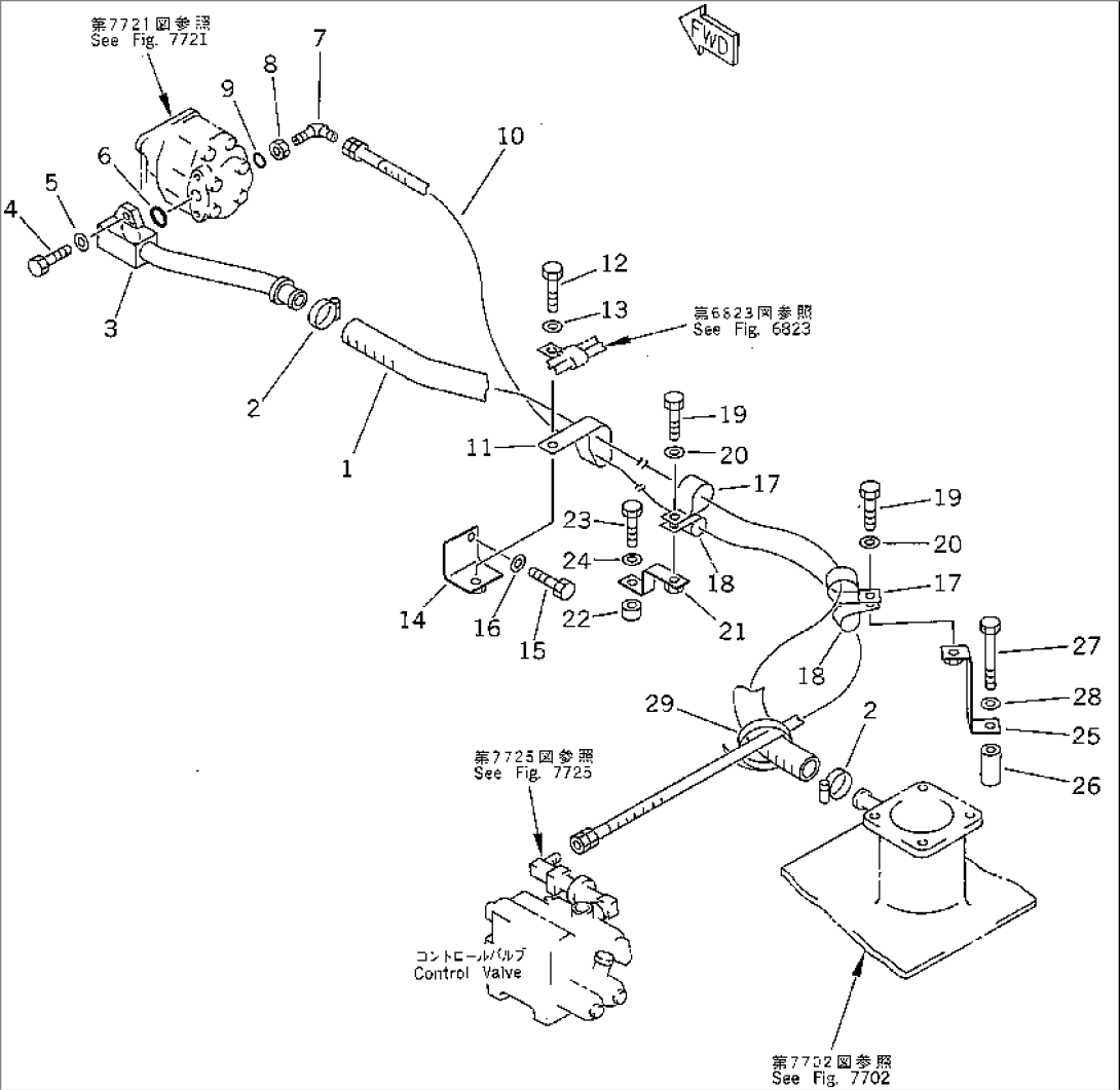 HYDRAULIC PIPING (FOR TOWING WINCH)