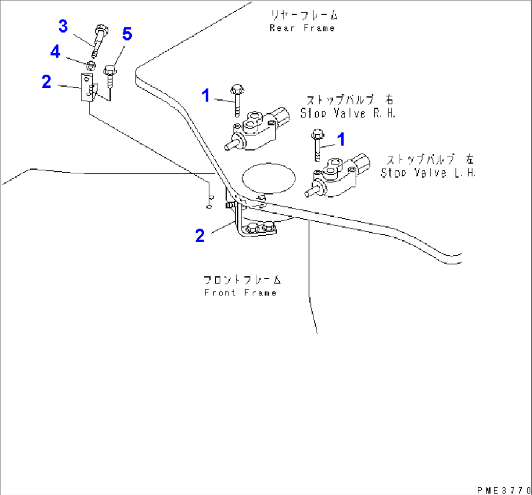 STEERING HYDRAULIC LINE (STOP VALVE MOUNTING AND STOPPER BOLT)