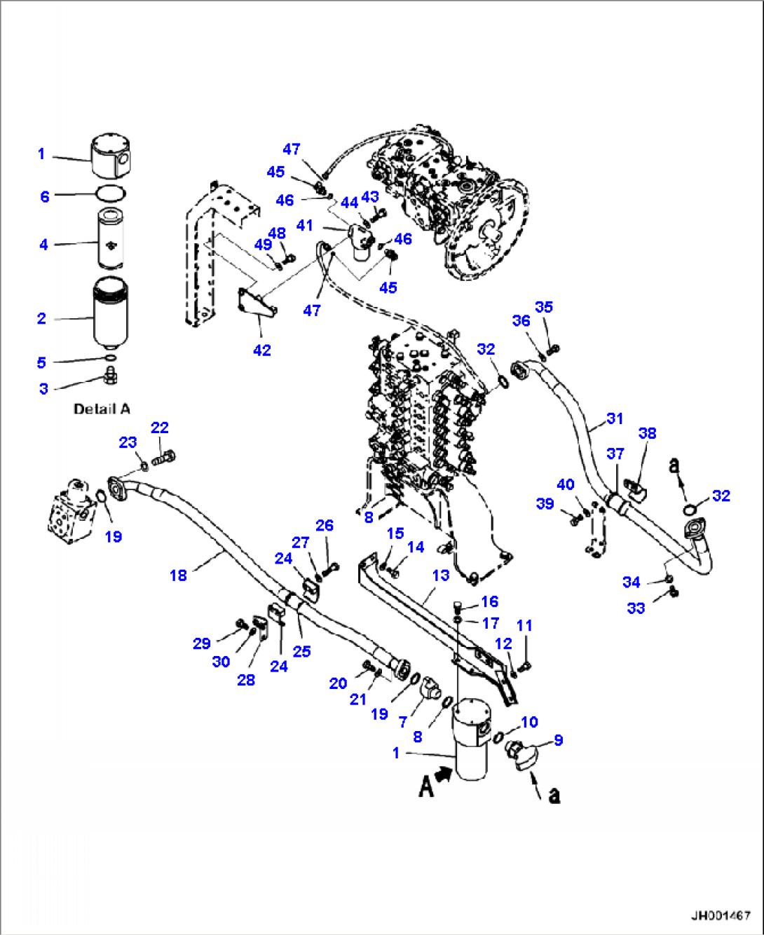 H1270-03A0 HYDRAULIC PIPING ATTACHMENT RETURN LINES