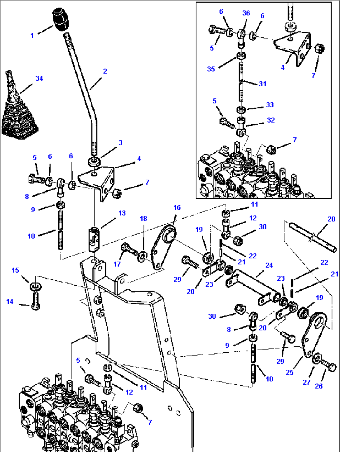 FIG. K4420-01A0 RIGHT BACKHOE CONTROL LEVER - BACKHOE STYLE