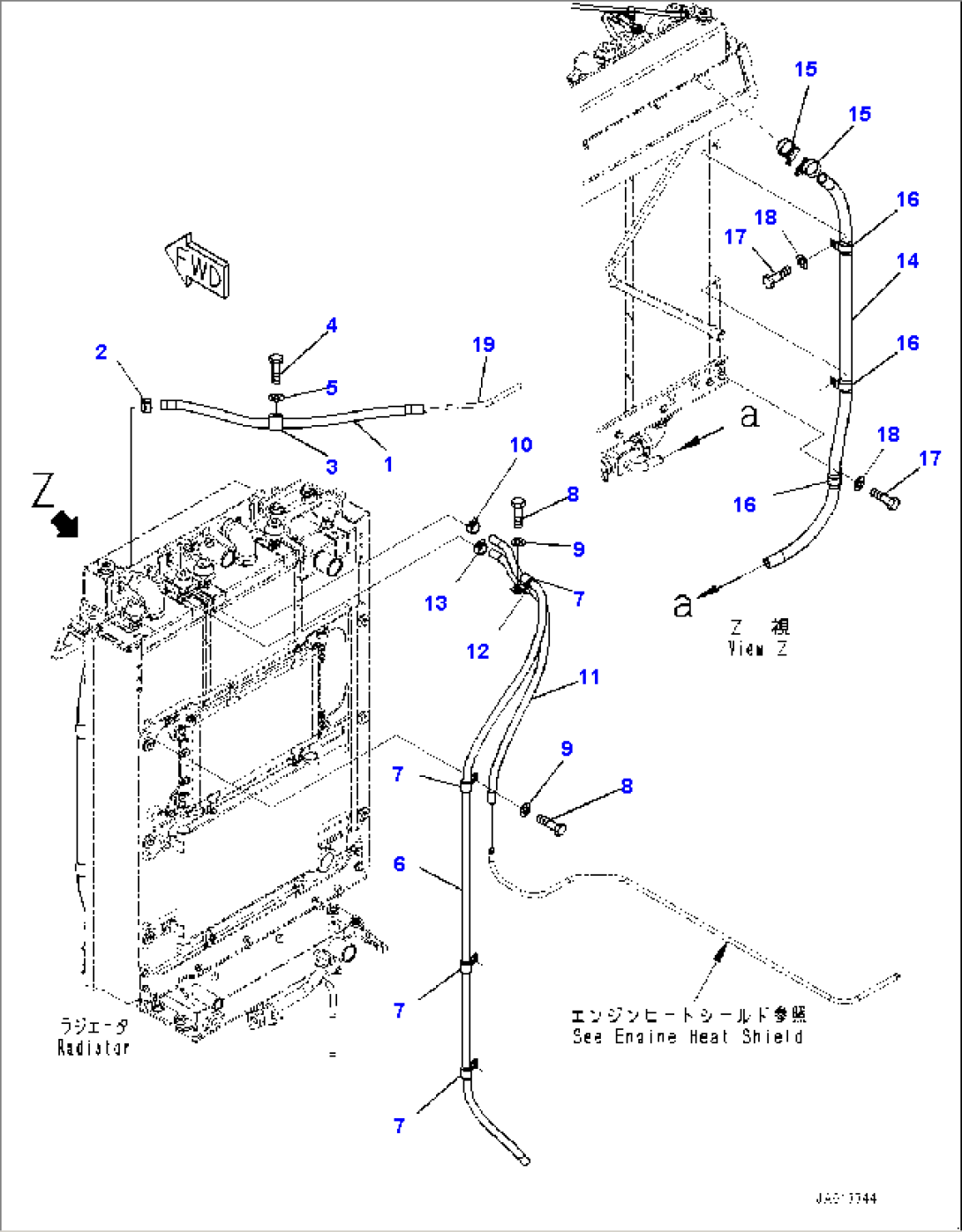 Cooling System, Radiator Mounting (#22001-)