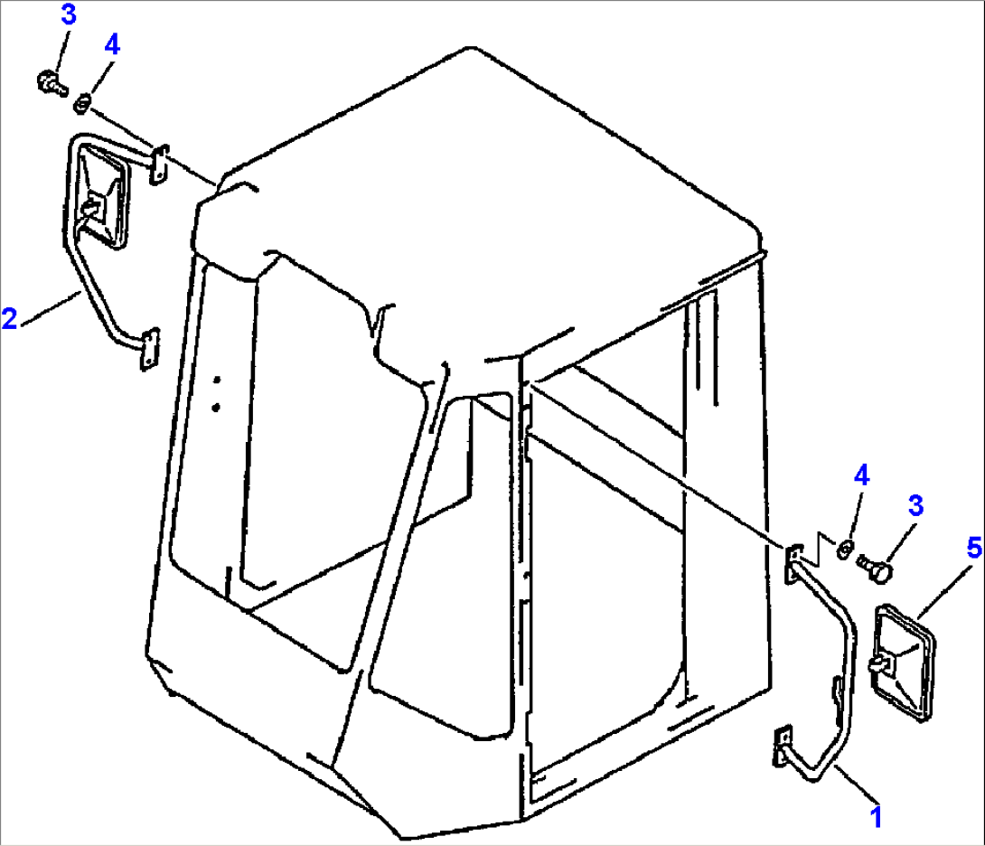 OUTSIDE REAR VIEW MIRROR FOR MACHINES WITH CAB