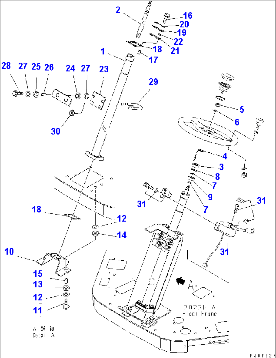 STEERING WHEEL AND COLUMN(#11123-11500)