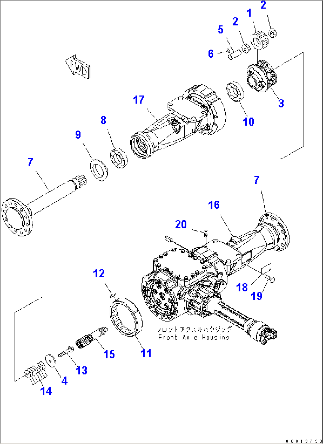 FRONT AXLE (FINAL DRIVE AND HOUSING)(#65001-72149)