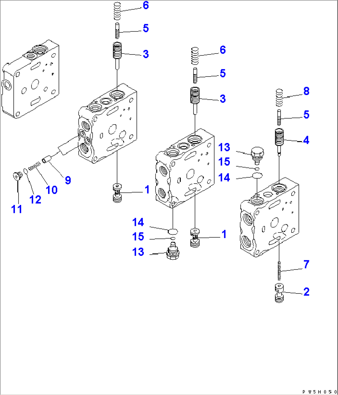 MAIN VALVE (4-VALVE) (3/12) (FOR PAT DOZER)
