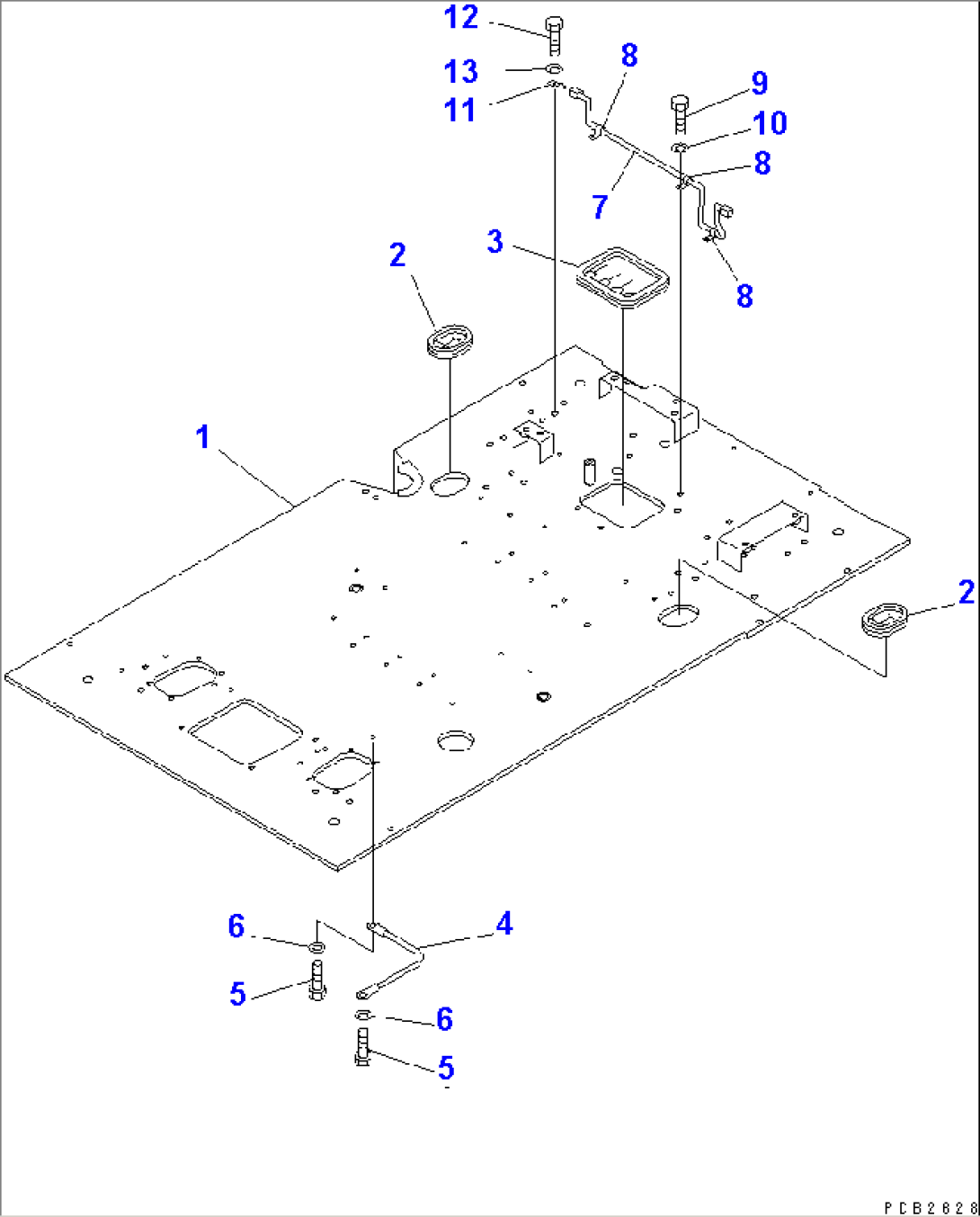 FLOOR FRAME (2 ACTUATOR)(#30001-30637)