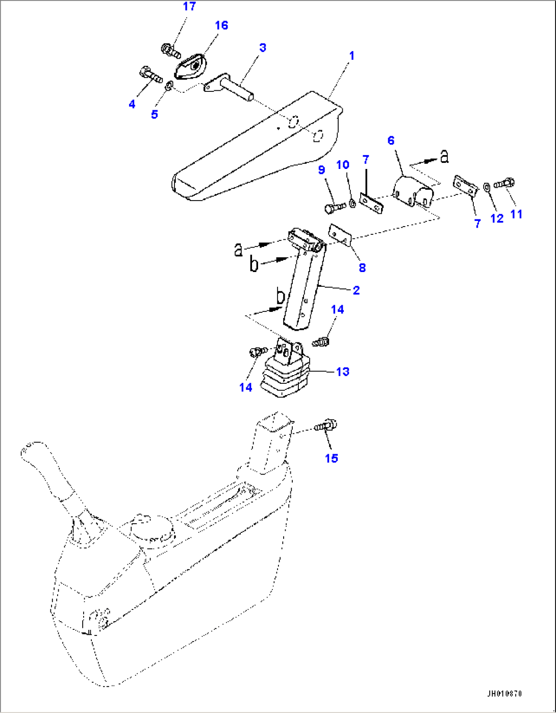 Cab, Floor, Armrest, L.H. (#50001-)