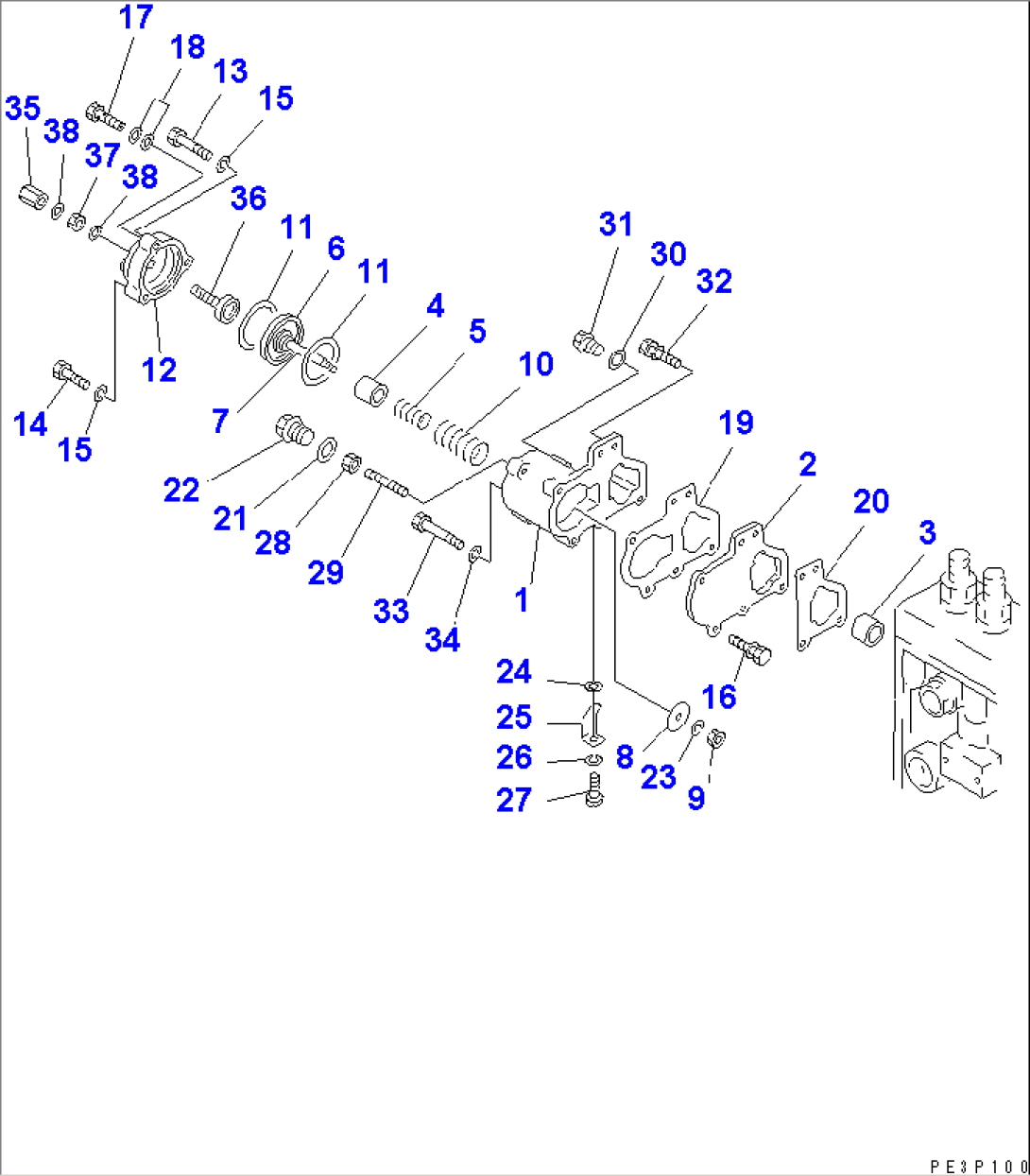 FUEL INJECTION PUMP (GOVERNOR) (3/3) (INNER PARTS)(#17358-)