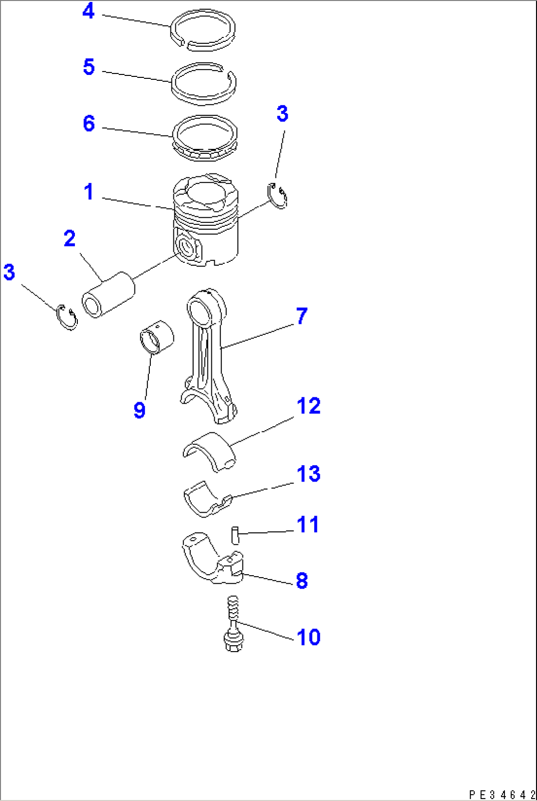 PISTON AND CONNECTING ROD(#310001-)