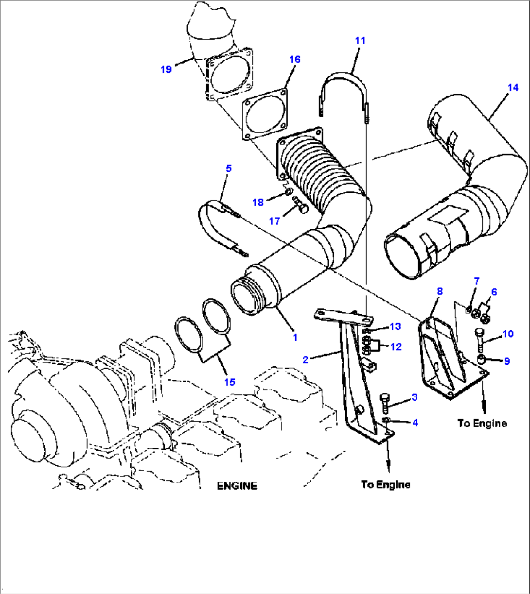 B0130-01A0 ENGINE PIPING (EXHAUST)
