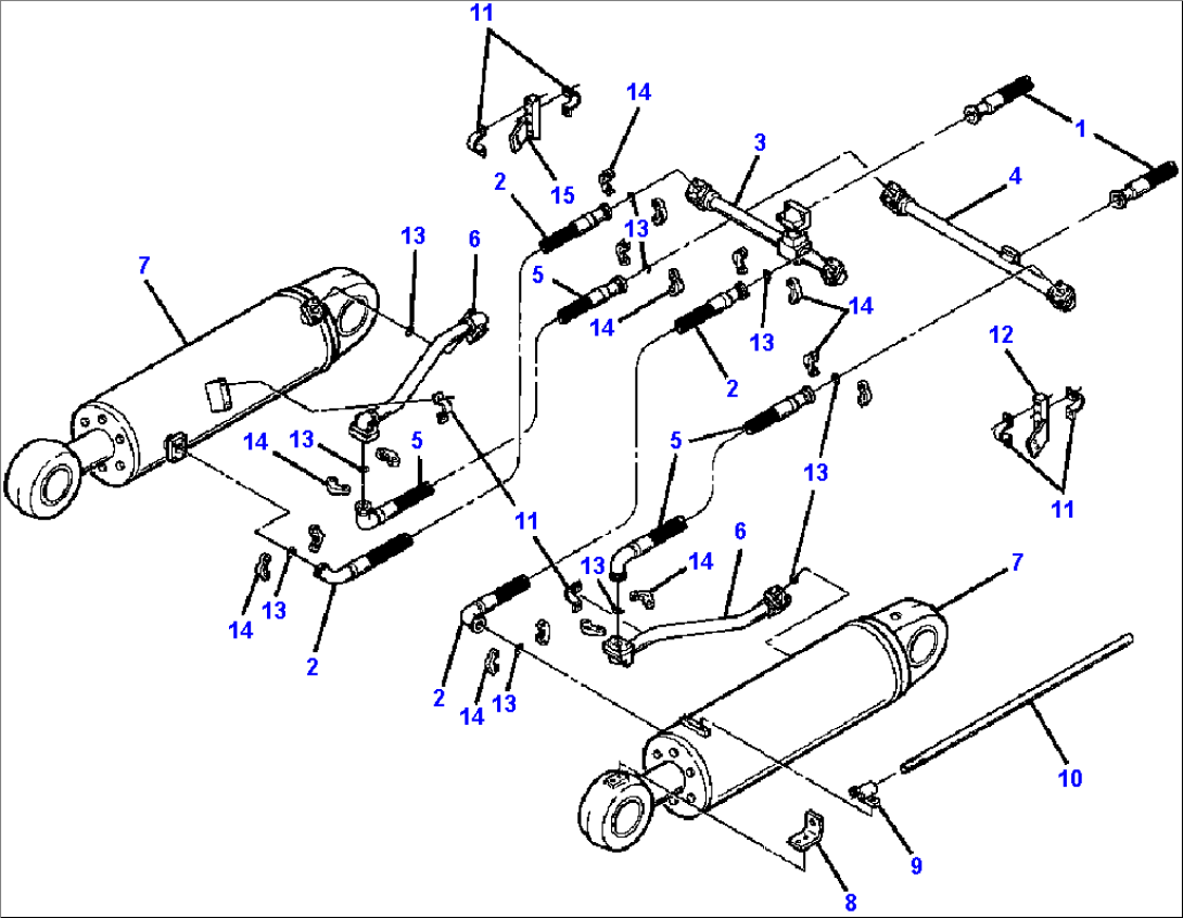 HYDRAULIC PIPING - RIPPER MOUNTING FRAME TO PITCH CYLINDERS