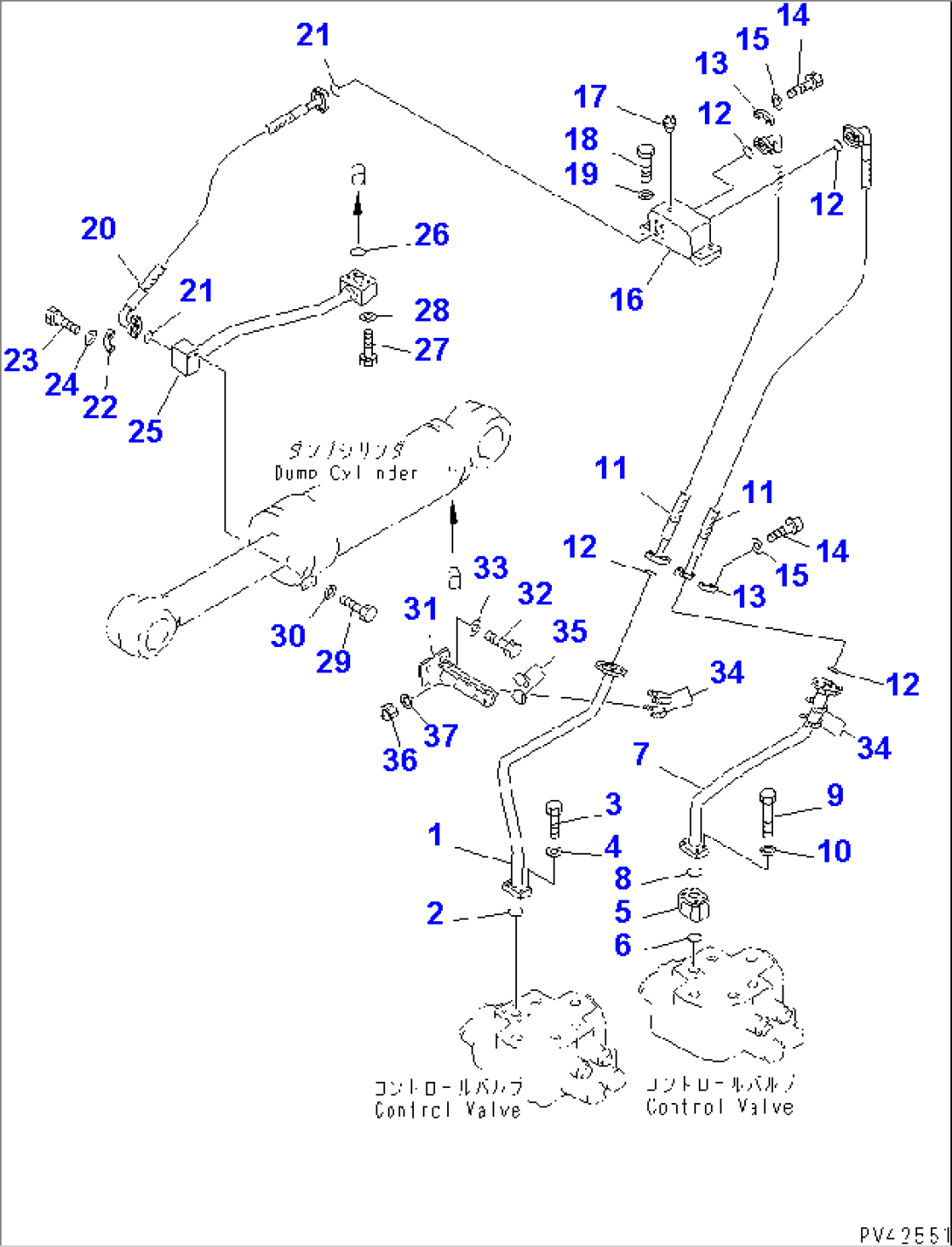 HYDRAULIC PIPING (DUMP CYLINDER LINE 1/2)