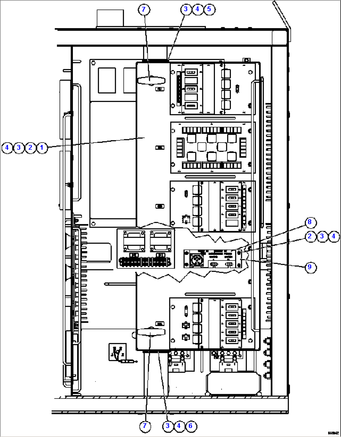 CONTROL CABINET (BEHIND RIGHT DOOR)