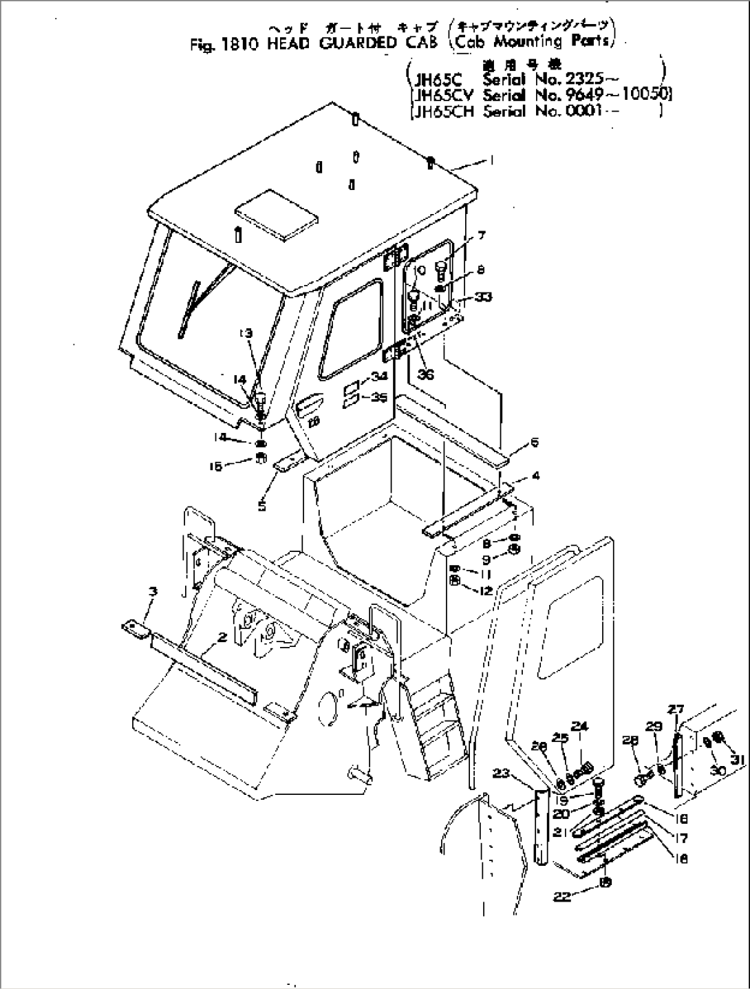 HEAD GUARDED CAB (CAB MOUNTING PARTS)(#3-)