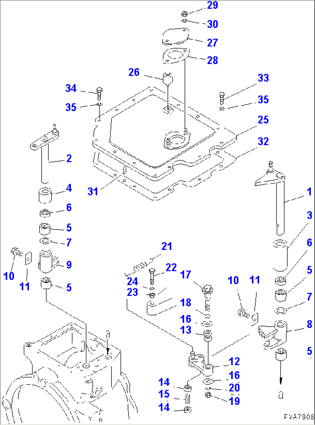 TORQFLOW TRANSMISSION (CASE COVER AND LEVER) (7/7)