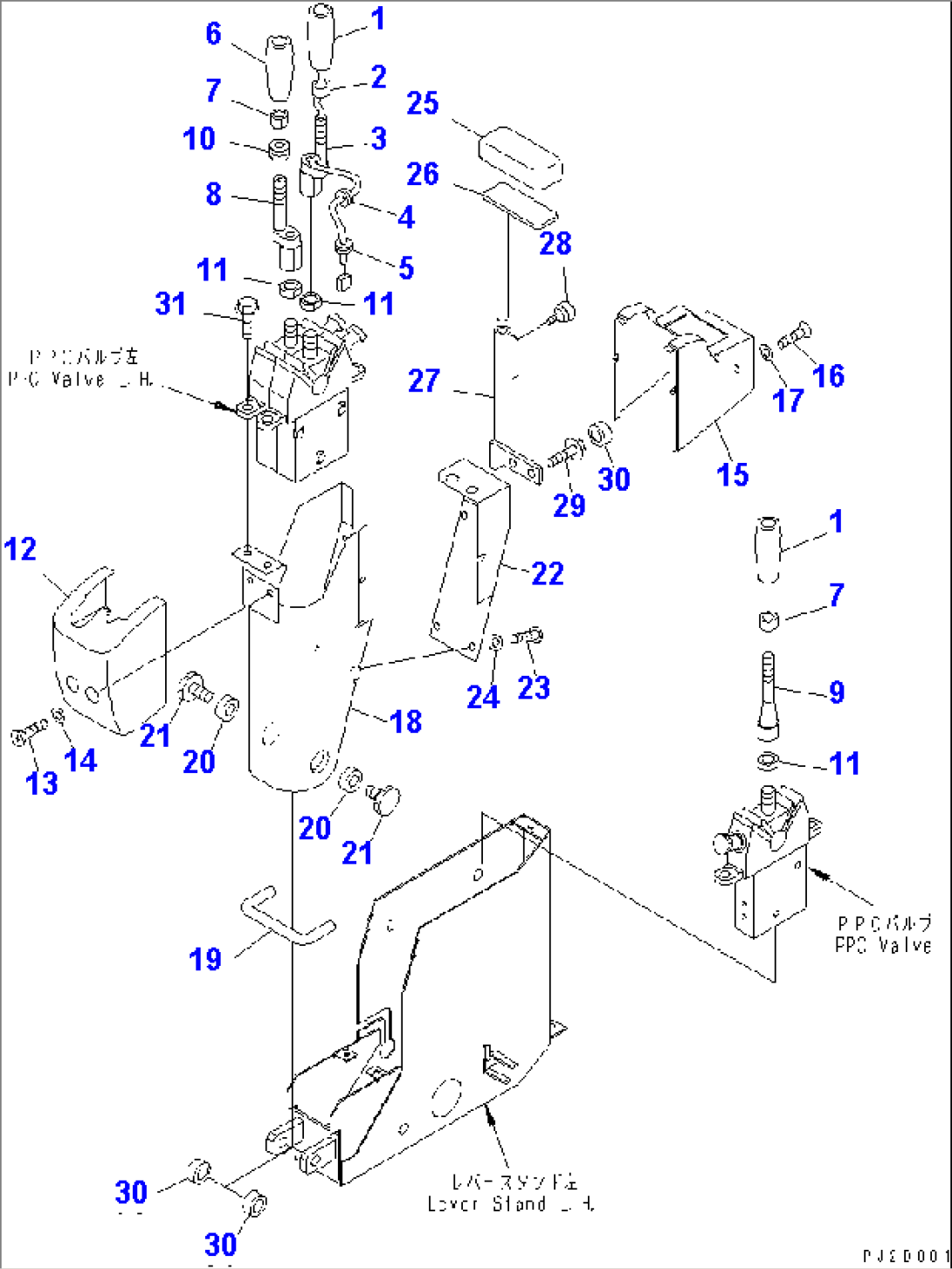 FLOOR FRAME (LEVER STAND L.H.) (WITH 3RD WINCH)(#10301-)