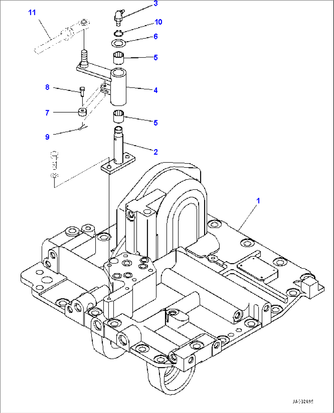 Power Train, Steering Case Cover and Steering Valve Control Lever (#1001-)